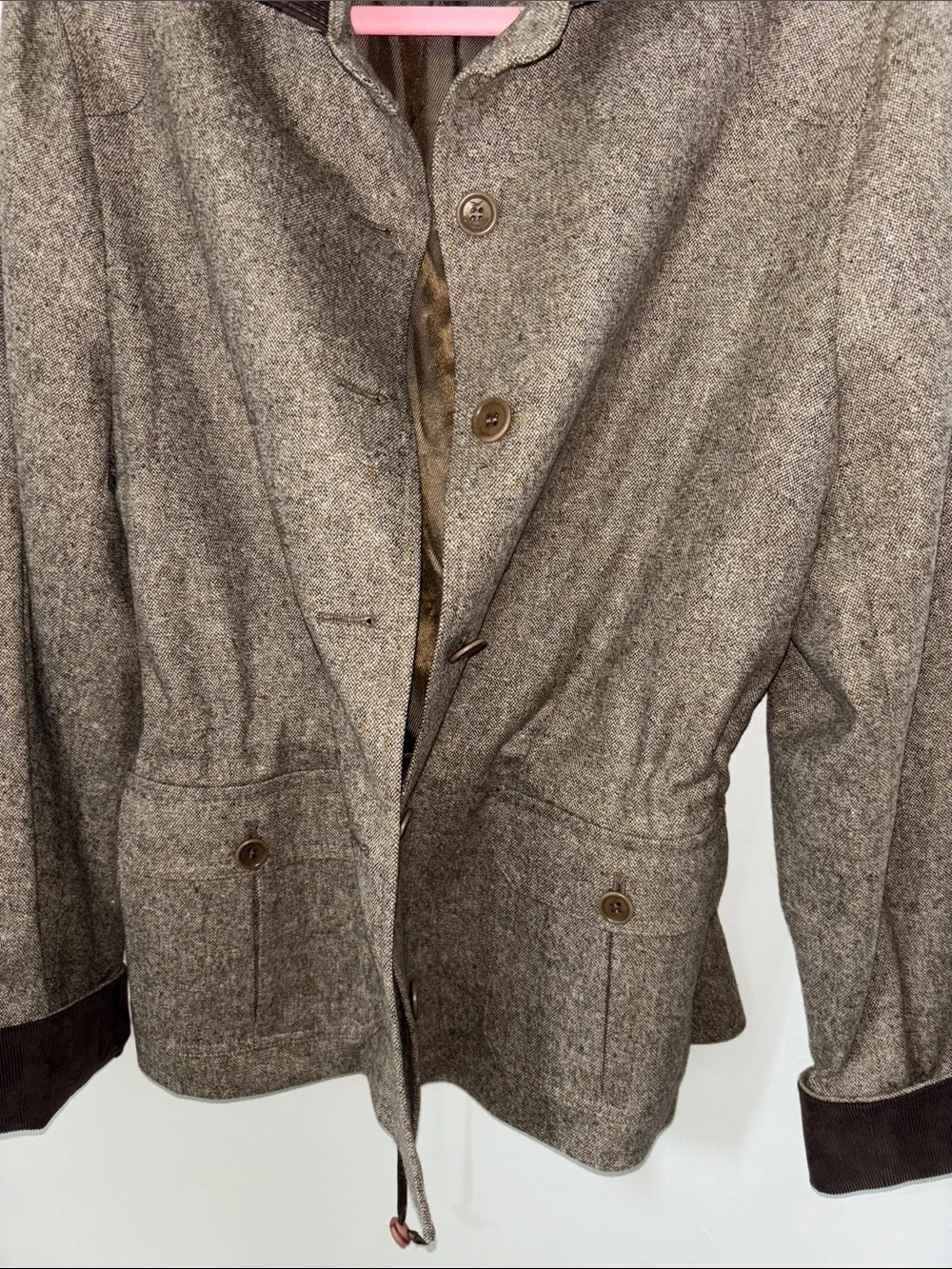 Faconnable Brown Wool Tweed Jacket Sz XL & Pant Sz 12 - Picture 6 of 16